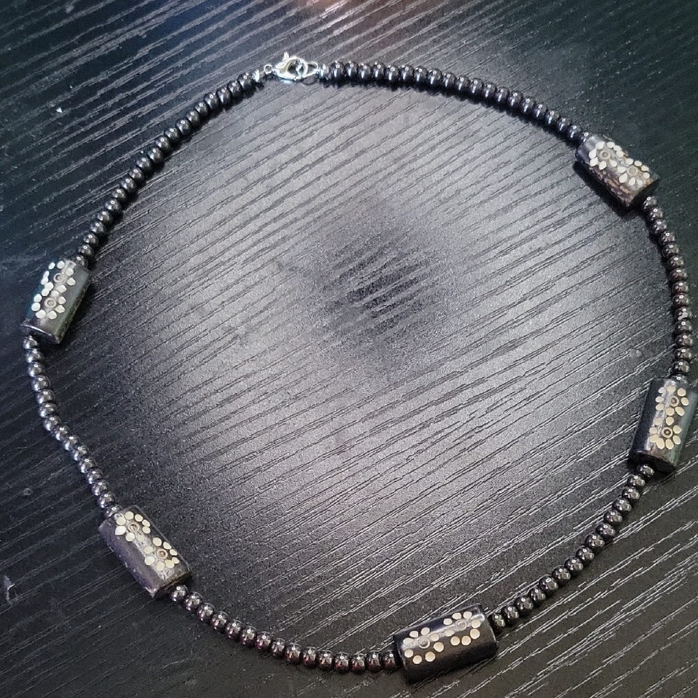 Elegant Black Beaded Necklace